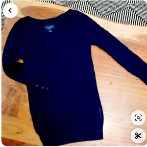 Y2K AEO Oversized Sweater, Small, EUC Navy Blue Knit